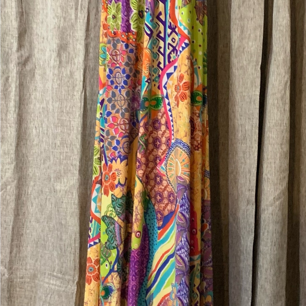 Boho Vibrant Multicolor Maxi dress- Bold Floral & Geometric Print